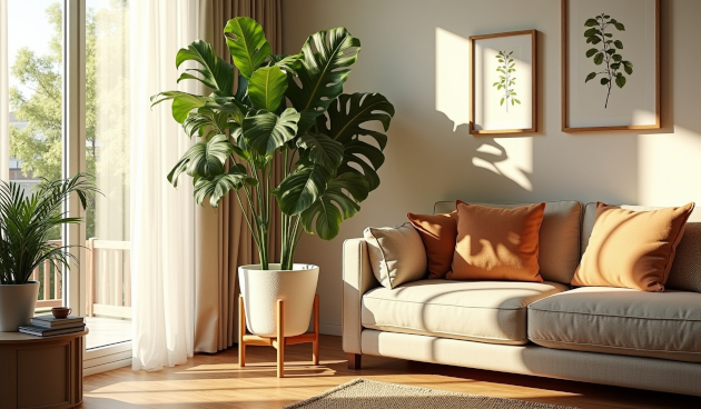 Комнатное растение в красивом кашпо