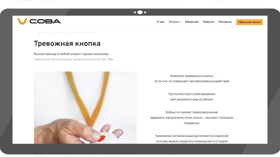 Скриншот сайта «СОВА»