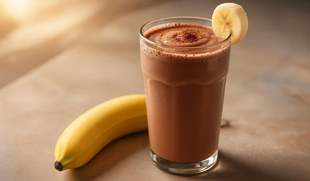 Шоколадный смузи с бананом