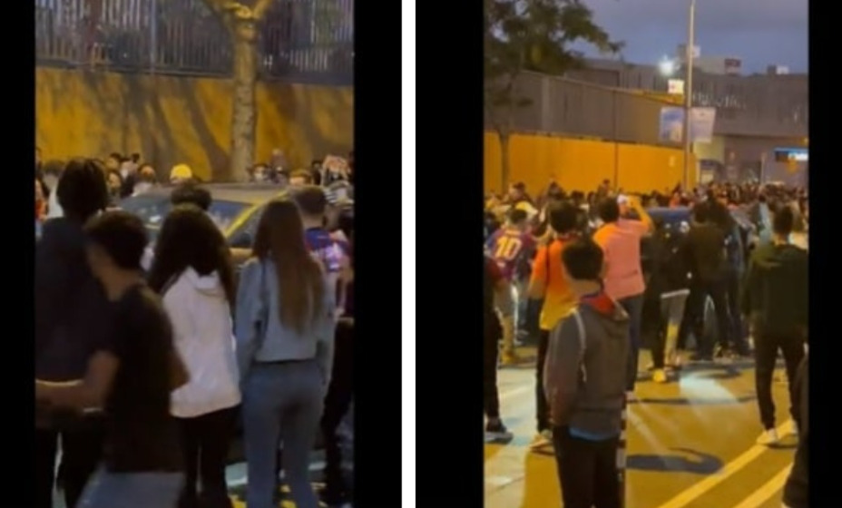 Фанаты «Барселоны» атаковали машину Рональда Кумана. Фото: Twitter Albert Roge