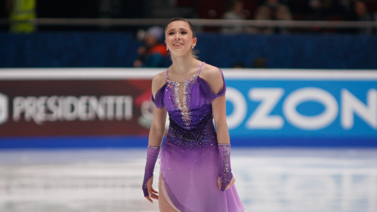 Камила Валиева была безоговорочно лучшей в короткой программе чемпионата России 2022 в Санкт-Петербурге. Фото: GLOBAL LOOK PRESS